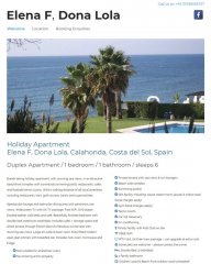 Elena F, Dona Lola Spanish Holiday Apartment website